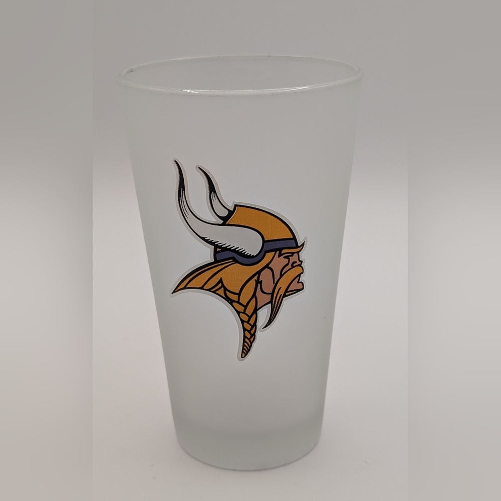 NFL Football Frosted Glass Minnesota Vikings Tumbler